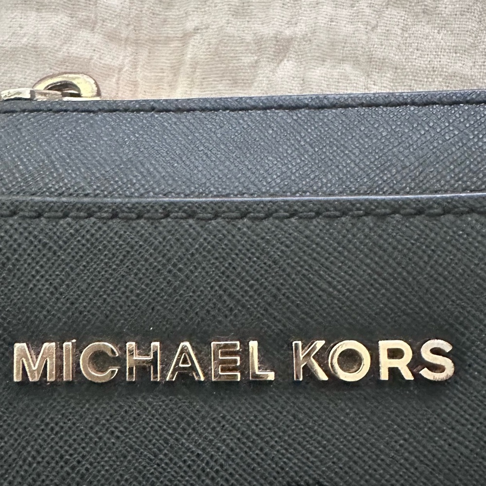 Michael Kors Black and Gold Zip Purse